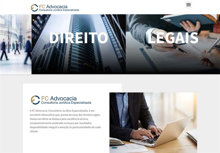 Print do site de escritório de advocacia empresarial desenvolvido pela AF2 Digital